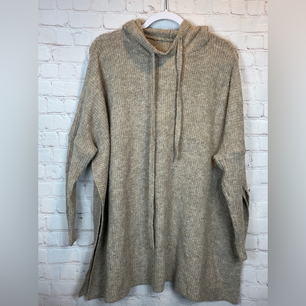 Shein Oversized hooded pullover open side sweater, sz S, GUC